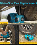 Beast 3 In 1 Electric Car Jack Kit With 5 Ton 12V Hydraulic Floor Jack Impact Wrench And Tire Inflator Pump For SUV