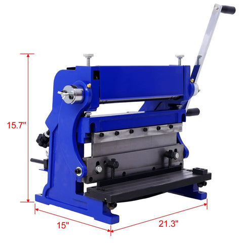 3-In-1 12 Inch Sheet Metal Machine With Shear Press Brake And Slip Roll Front View