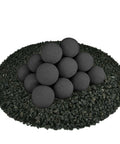 3 Inch Ceramic Fire Balls 20-Pack Modern Accessory for Indoor and Outdoor Fire Pits or Fireplaces – Brushed Concrete Look | Midnight Black