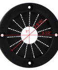 Front view of Rigging Grommet 3 Inch Black For Boats And Docks With Rugged Rubber Center And Durable Plastic Ring Protects Lines