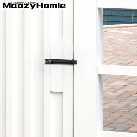 3 Inch Solid Brass Surface Bolt on white gate, Black 1 Pack With Screws for door, windows, cabinets, gates, durable door security bolt