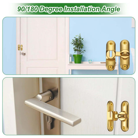 1 Pack 3 Inch Zinc Alloy Flip Latch Gate Latch Sliding Bolt For Barn Doors Fence Windows Cabinets With Screws 90 And 180 Degree Slide Locks Brushed Silver Multipurpose installed on a white door