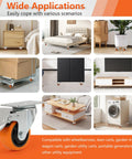 Collage of 3-Inch Caster Set 4 Pieces With Brake And Fixed Wheel Combination in various applications for furniture and equipment mobility