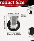 Dimensions of 3 Inch Heavy Duty Caster Wheels Set Of 4 With Brakes, 360 Degree Swivel Locking Casters In Non Marking Polyurethane Rubber