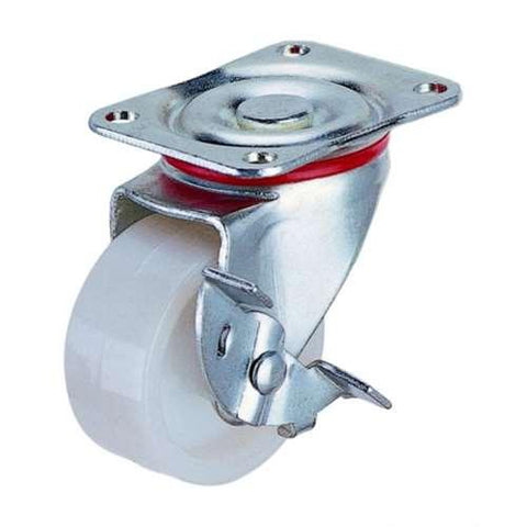 3" Inch Caster Wheel 132 pounds Swivel and Center Brake Plastic Top Plate - VXB Ball Bearings