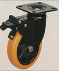 ✝️ 3" inch Caster Wheel 441 Lbs - Brake PU - Polypropylene - Top Plate Mount designed for smooth motion and stable alignment