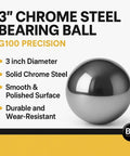3 Inch Chrome Steel Ball Bearing G100 For Precision Machinery And DIY Projects With Superior Roundness Smooth Finish High Accuracy And Durable Solid Chrome Construction