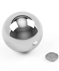 3 Inch Chrome Steel Ball Bearing G100 For Precision Machinery And DIY Projects next to a coin for size comparison