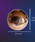 3 inches Copper Ball. Copper Metal Ball with engraving, 3.0 inch diameter for meditation, energy work, displayed on gradient background