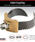 Heavy Duty 3 Inch C Cutter Cable Cleaning Tool For Drain Lines Grabs Debris And Twists It Onto Cable Head For Fast Wall To Wall Cleaning Clears Grease Debris And Tough Blockages In Residential And Commercial Pipes shown as a metal and brass cutter with serrated edges.