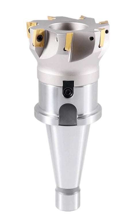 3 Inch Indexable Face Mill Cutter With 1 Inch Arbor Hole NMTB40 Precision Milling Tool Includes 7 APKT1604 TiN Coated Carbide Inserts