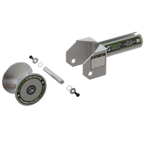 3 Inch Feeding Sheave For Greenlee Tuggers 640 6801 6001 And More, Aluminum Bearing Spin System with bolt locked roller displayed