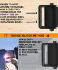 3 Inch Sliding Gate Guide Rollers 2 Pack with C Post Welded Bracket infographic showing installation methods