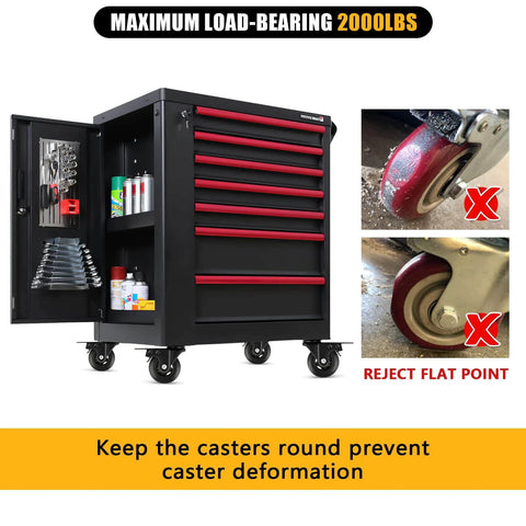 3" Casters Set of 4 - Heavy Duty Quiet Casters, Max Load 2000 lbs, Soft Wheels for Carts, Glide Smoothly and Protect Floors, Locking Furniture Casters