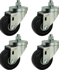 Set of 4 metal and black 3” Replacement Heavy Duty Casters with Easy Rolling Ball Bearings for GoJak Models 4107, 4500, 4520