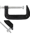 3 Inch Heavy Duty C Clamp Set, Industrial Steel C Clamps For Woodworking, Welding And Building, 2 Pack, close-up view