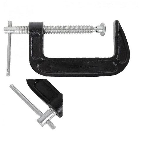 3 Inch Heavy Duty C Clamp Set, Industrial Steel C Clamps For Woodworking, Welding And Building, 2 Pack, close-up view