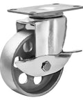 3 Inch Heavy Duty All Steel Swivel Plate Caster Wheels Set of 4, High Gauge Iron Casters Combo with Brake Lock, single wheel
