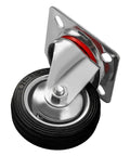 3 Inch Heavy Duty Swivel Caster Wheels 4 Pack with Rubber Base, Top Plate, and Double Ball Bearings