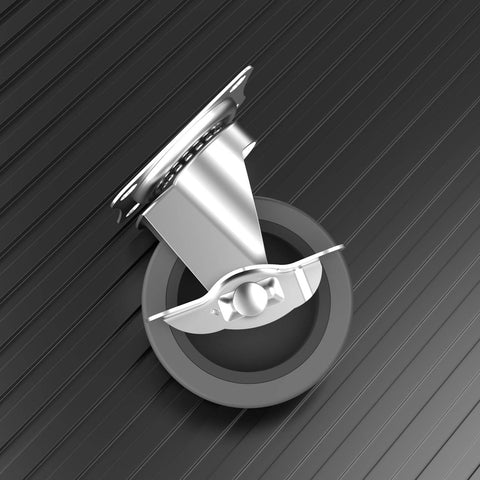 3" Caster Wheels Set of 4 - Heavy Duty Swivel Plate Casters with Rubber Wheels, Locking Brake Castors for Furniture, Carts, and Workbench