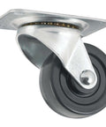 3 Inch Heavy Duty Rubber Caster Wheel with Swivel Top Plate, Single Plate Mount Caster, 225lb Load Capacity showing wheel and mount