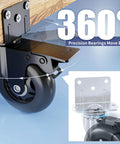 3 Inch Side Mount Plate Caster Wheels L Shaped Heavy Duty Set of 4 with Brake 360 Degree Swivel with precision bearings