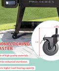 3 Inch Locking Caster Wheels 2 Pack Replacement Stem Casters For Pellet Smokers And Grills Direct Fit For Pit Boss Pro Series 1100 850 1600 700 Series Navigator Austin XL And Louisiana Grills product image with close-up diagram and grill setup.