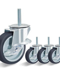 3 Inch Caster Wheels Locking Stem Casters Set Of 4 Threaded Stem Size 3 8 Inch 16 UNC By 1 2 Inch with side brake.