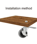 Installation method for 3 Inch Locking Swivel Stem Caster Wheels Set of 4 with 3/8-16 x 1 Threaded Stem on wood surface