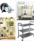 3 Inch Locking Swivel Stem Caster Wheels Set of 4 with 3/8-16 x 1 Threaded Stem on carts and shelves