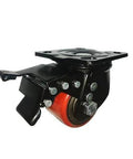 3" inch Low Profile Caster Wheel 1102 Lbs - Design Upper Locking Brake : Steel - Top Plate Mount with swivel and brake.