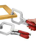Heavy Duty 3 Inch Face Clamp Pack Of 2 For Woodworking With Ergonomic Grip C Type Wood Clamp Tools in use on wood project