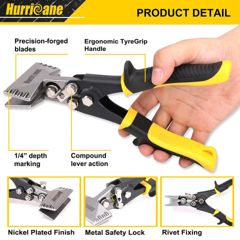 3 Inch Sheet Metal Hand Seamer For Heavy Duty Bending And Flattening, ergonomic handle, and precision-forged blades