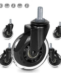 Three Inch Thread Screw In Office Chair Caster Wheels Not Metric M10 Three Eighths Inch Thread With Sixteen Threads Per Inch PU Rubber
