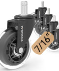 3 Inch Office Chair Wheels Replacement Casters For Carpet And Hard Floors 7-16 Inch Diameter And 7-8 Inch Stem Length Set Of 5