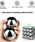 Hand holding 2 Pieces 3 Inch Ball Bearing Steel Balls 76.2mm Precision Solid Balls With Polished Finish Built To Last Heavy Duty
