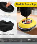 3 Inch Polishing Kit With Hook And Loop Sanding Discs 12 Grits 80 To 10000 showing foam padding for reduced vibration and hand fatigue