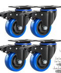 3 Inch Caster Wheels Set Of 4 Heavy Duty With Brake And Dual Locking Casters, Quiet Polyurethane Foam Wheels, Hardware Kits Included