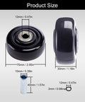 3 Inch Caster Wheels 4 Pack Heavy Duty PU Board Caster For Cart Dollies Replacement Wheels dimensions and axle size