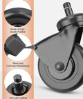 Close-up of a 3-inch rubber heavy-duty grill wheel with brake, highlighting features for pellet grills including Timberline 1300.
