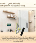Bathroom with 3 Inch Shower Glass Door Handle For Frameless Sliding And Swing Doors installed on glass, rust resistant finish.