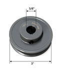 Single Groove V Belt Pulley With Three Inch Outer Diameter And Five Eighth Inch Bore Fixed Bore For V Belt Sections A AX 4L