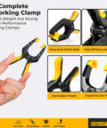Spring Clamps For Backdrop Stands And Tarps 3 Inch Jaw Clamps with non detachable jaw pads and rubber handle.