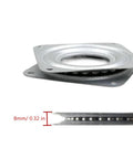4 Pack 3 Inch Square Lazy Susan Hardware, Metal Turntable Bearings with Steel Ball Raceway, Zinc Plated Swivel Plates side view