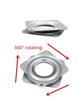 4 Pack 3 Inch Square Lazy Susan Hardware, Metal Turntable Bearings with Steel Ball Raceway, Smooth 360 Rotation, shown stacked