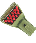Close-up of a 3-Inch Tough Stain Brush Tool for Upright and Portable Carpet Cleaners with red bristles for pet stains and dirt.
