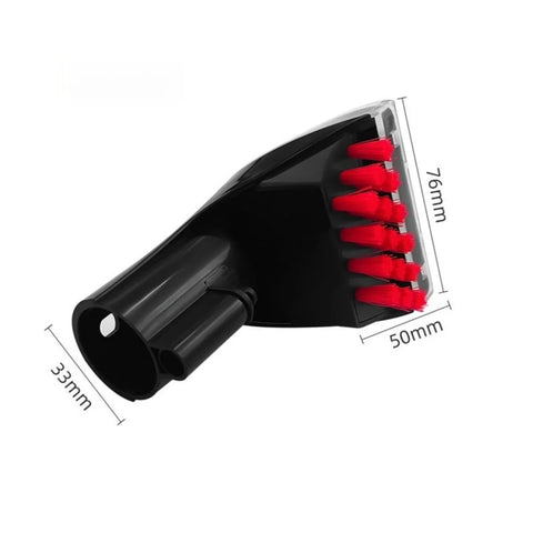 3-Inch Tough Stain Brush Tool For Upright And Portable Carpet Cleaners with red bristles and no-slip grip handle dimensions shown.
