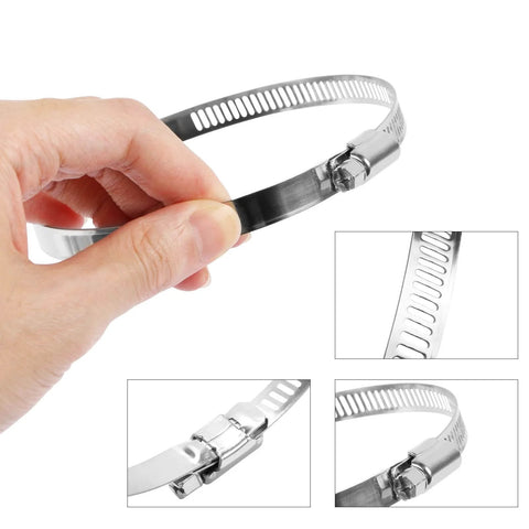 3 Inch Duct Clamp Stainless Steel Large Hose Clamp Adjustable Diameter 65 To 89mm Worm Drive Clamp held by hand