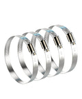 4 Pack 3 Inch Hose Clamps 304 Stainless Steel Worm Gear Adjustable Duct Clamps 2.4 To 3.2 Inch Diameter For Dryer Vent Air Duct Fuel Line