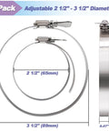 4 Pack Three Inch Hose Clamps Set Adjustable From Two And A Half Inch To Three And A Half Inch Diameter 304 Stainless Steel